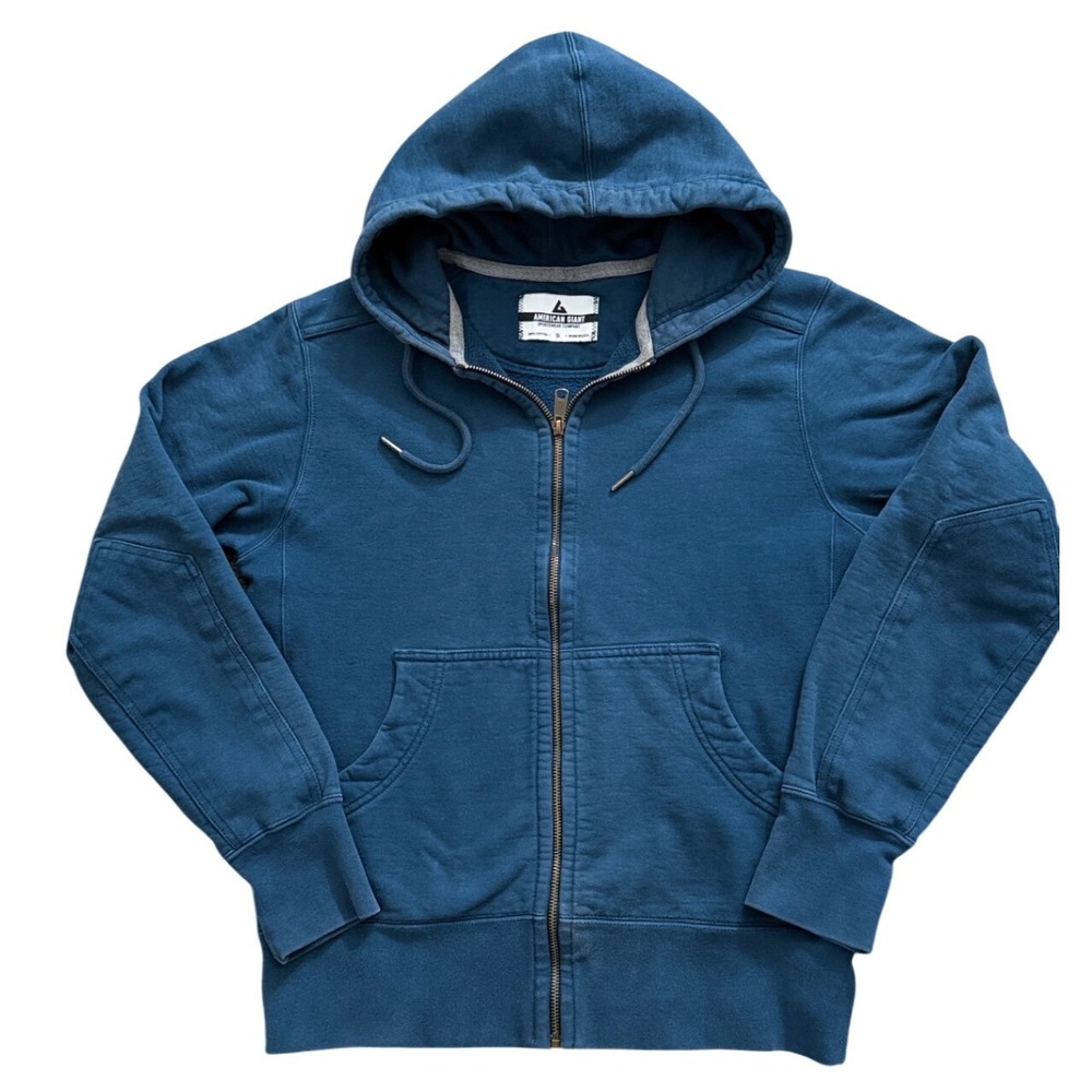 American Giant Classic Full Zip Hoodie Blue Mens Small M1-1A-1 Made in USA jj11